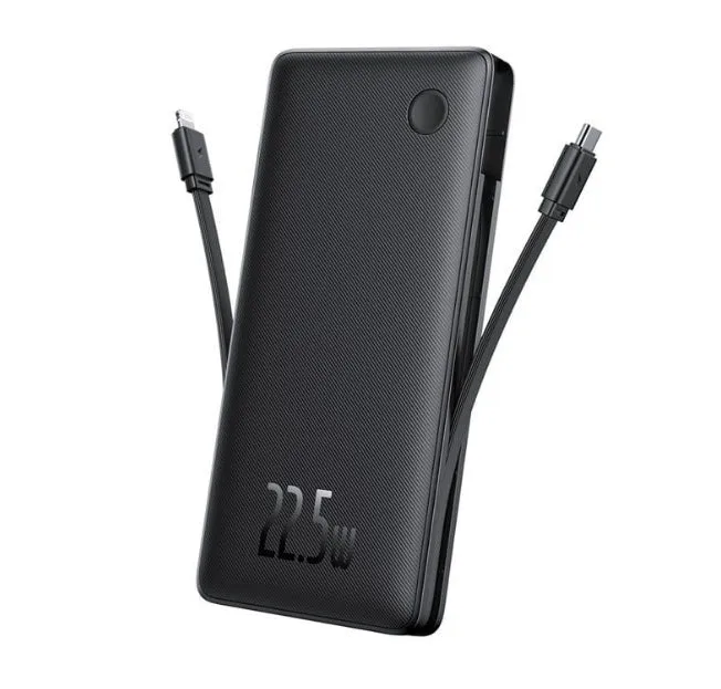 Baseus Airpow Lite 10000Mah 22.5W Dual Cable Power Bank Black Clearance Sale Now Hot Deal Alert