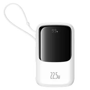 Baseus Qpow Pro  Type-C Edition 10000Mah 22.5W Power Bank White Dont Miss Hot Deals