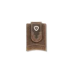 Ariat Men'S Brown Rowdy Leather Money Clip Card Case Todays Special Picks