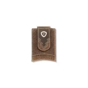 Ariat Men'S Brown Rowdy Leather Money Clip Card Case Todays Special Picks