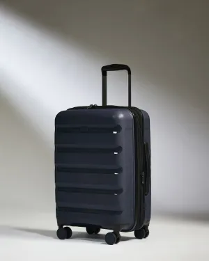 Expandable Cabin Suitcase In Navy - Logo Stripe Shop the Best Deals