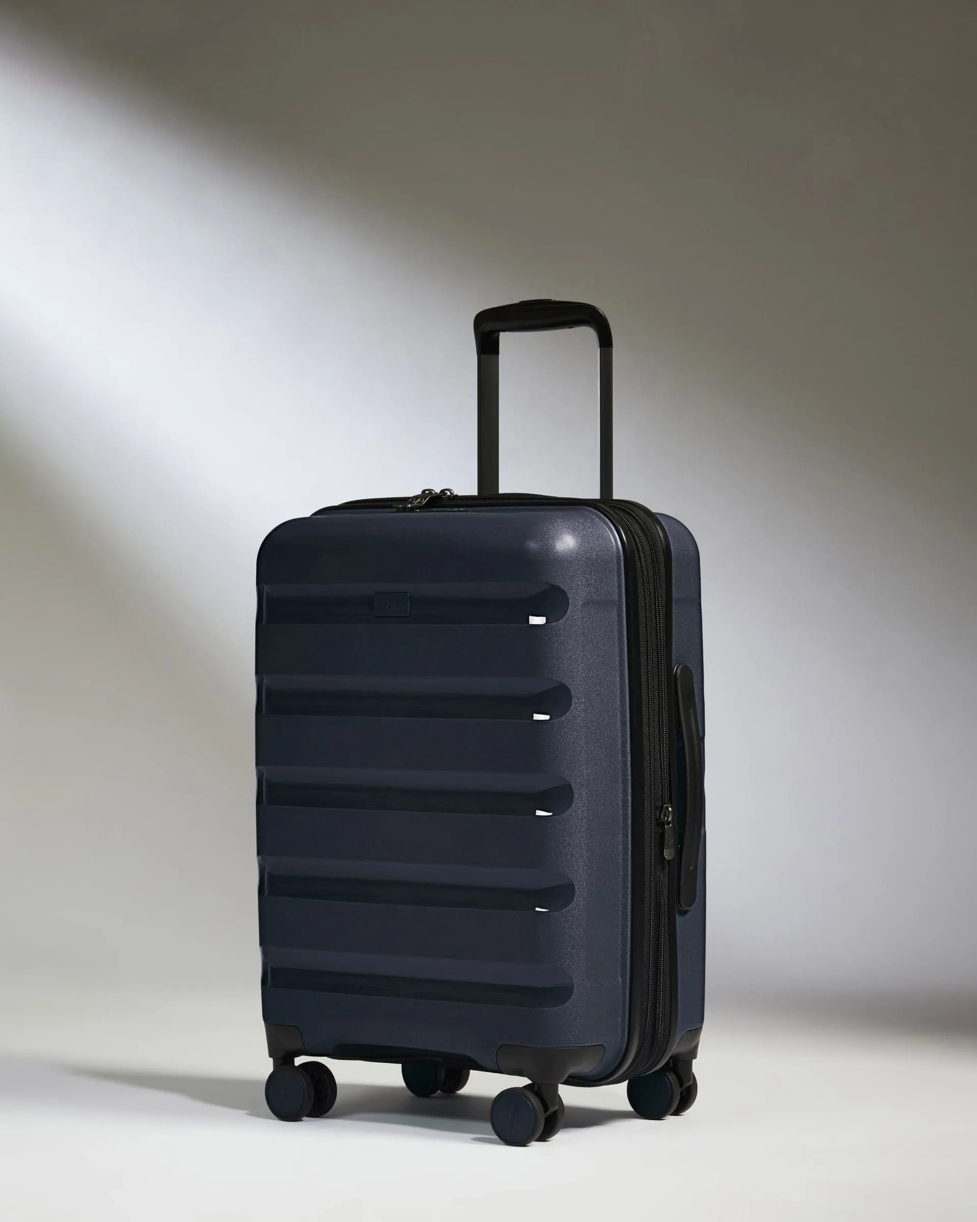 Expandable Cabin Suitcase In Navy - Logo Stripe Shop the Best Deals