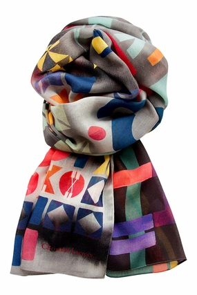 Cashmere Scarf "City Lights" Lacroix - Grey Clearance Alert Now