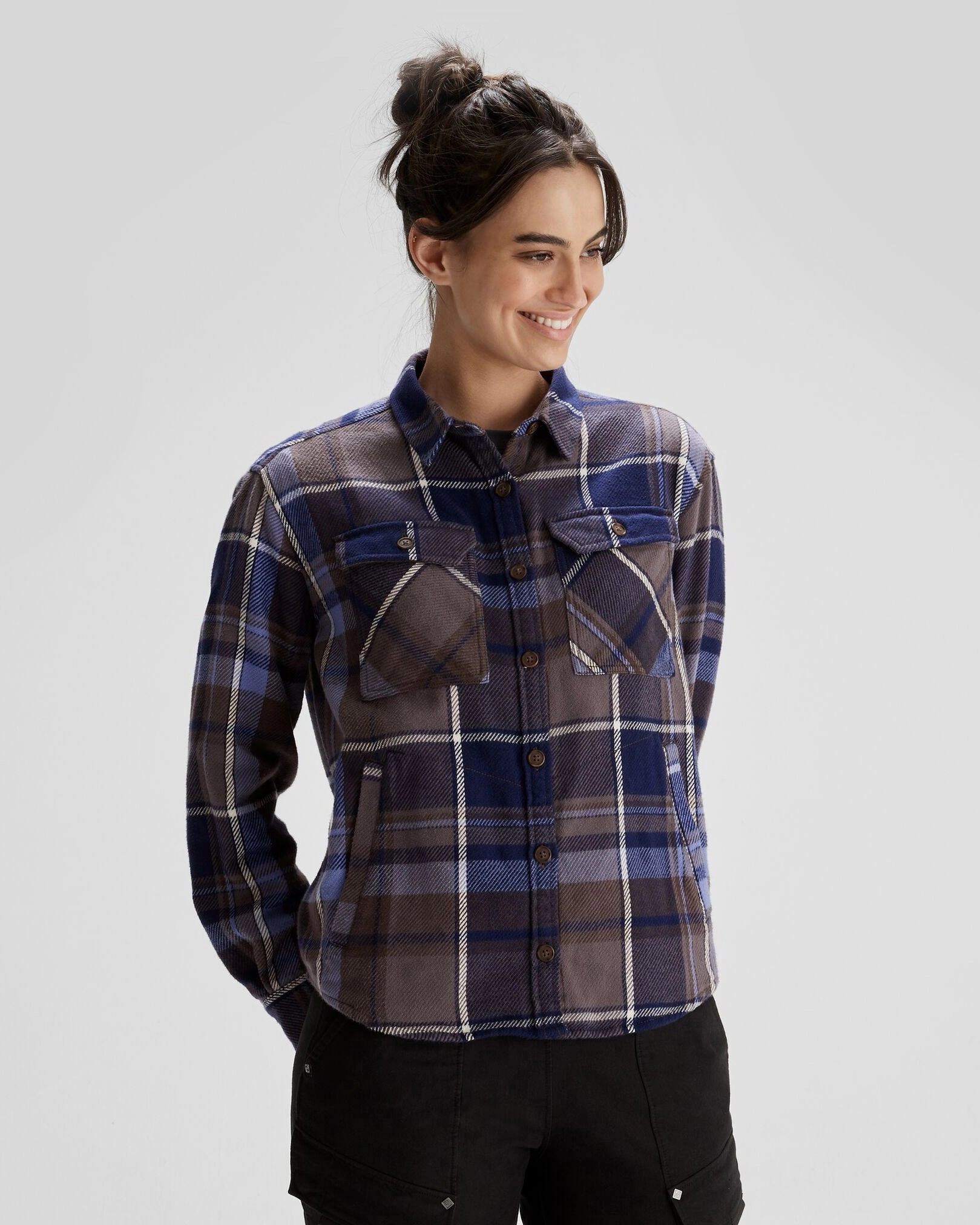 Todays Mega Savings Surprise Discount Today Women'S Huntly Long Sleeve Shirt - Cabin Plaid Horizon Line