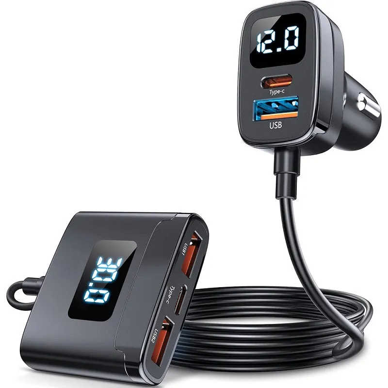 Awei C-853 Dual Usb And Type-C Port Car Charger 1.5M Instant Hot Deal Flash Offer Today