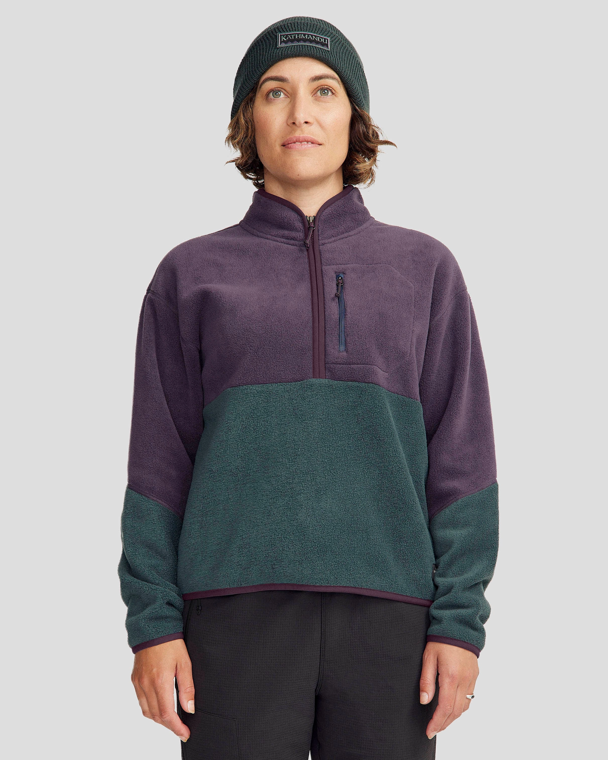 Today Only Offer Women'S Trailhead Fleece 1/4 Zip Pullover - Orbit/Deep Forest