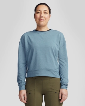 Clearance Event WomenS Anytime Crew Sweatshirt - Washed Blue Marle