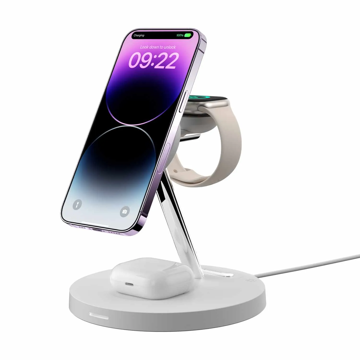 MustHave Steals Todays Best Deal Maaiwa130Wh22 Mageasy Powerstation 4-In-1 Magnetic Wireless Charging Stand White