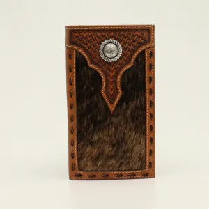 Ariat Men'S Calf Hair & Tooled Basketweave Leather Rodeo Wallet Shop Grab Savings Special Savings Today