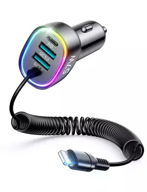 Limited Time Sale Big Savings Alert Joyroom Jr-Cl20 4-In-1 57W Wired Car Charger (Lightning)