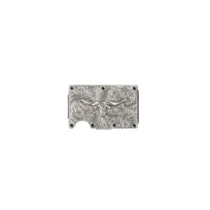 Best Deal Today 3D Men'S Rfid Block Steer Head Utility Wallet In Silver