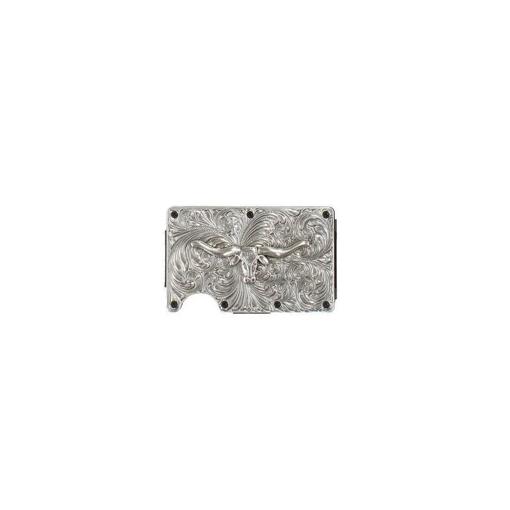 Best Deal Today 3D Men'S Rfid Block Steer Head Utility Wallet In Silver