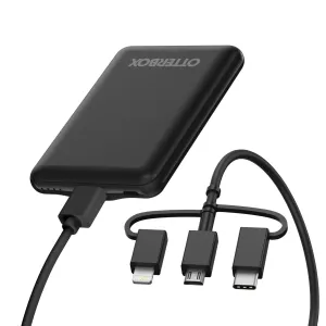 Otterbox 5000Mah 10W Power Bank With Usb-A To Micro-Usb / Usb-C / Lightning 3-In-1 Cable Today Only Special