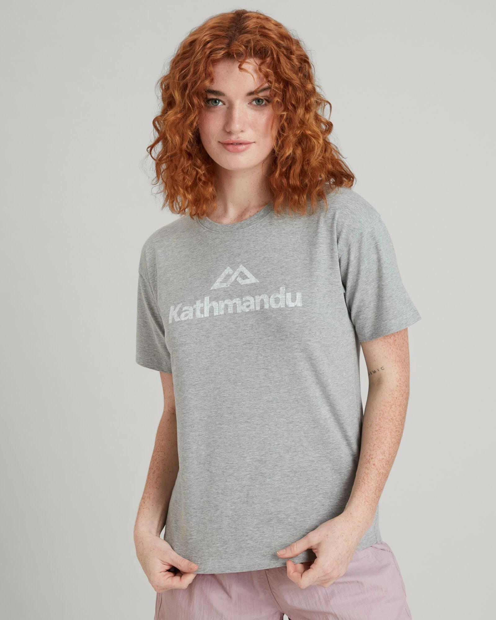 Kathmandu Logo Women'S Short Sleeve T-Shirt - Light Grey Marle Daily Hot Deal