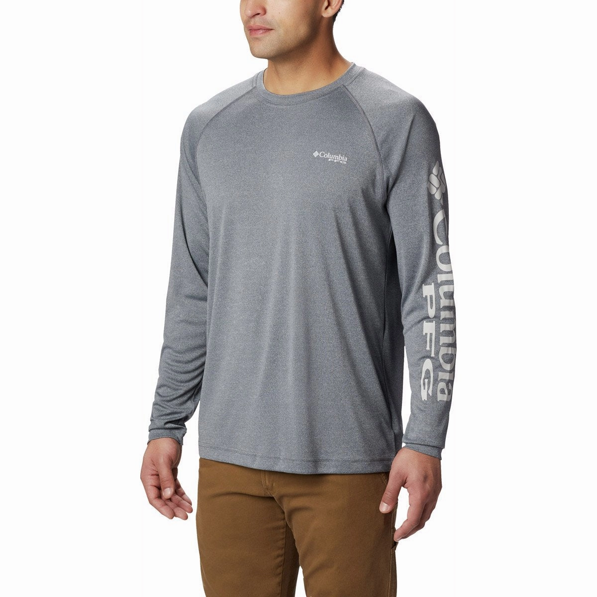 Men'S Pfg Terminal Tackle Heather Long Sleeve Shirt Big Hot Sale Today Only Steal