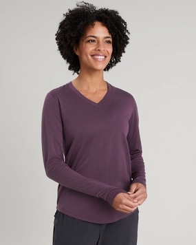 Women'S 100% Merino Long Sleeve V-Top - Jam MustHave Deals