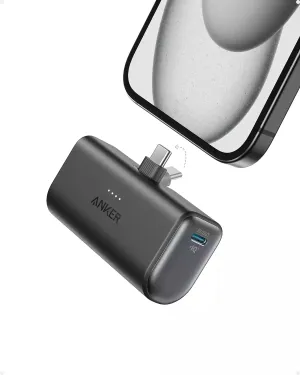 Exclusive Holiday Deal Big Clearance Event Anker Nano Power Bank (22.5W Built-In Usb-C Connector) - Black Stone