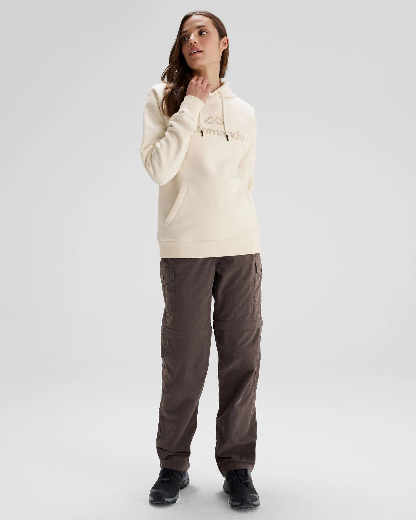Women'S Kathmandu Logo Hoodie - Natural Trending Now Discount