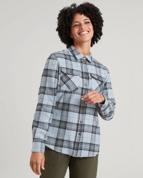 Save Big Today Carrillon Women'S Hf Long Sleeve Shirt - Ripple/Night Check
