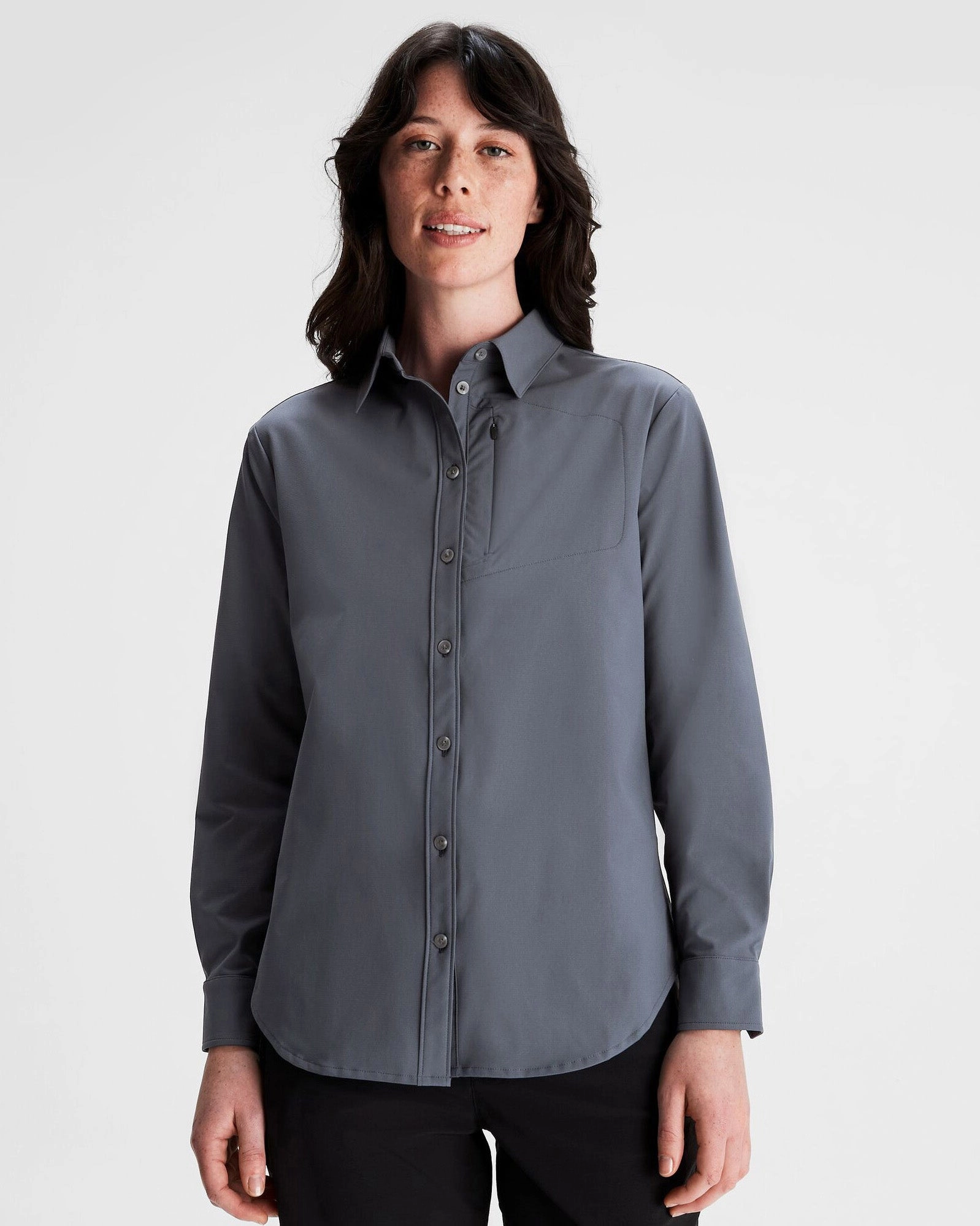 Exclusive Holiday Deal Grab It Before Gone Women'S Sun Breaker Long Sleeve Shirt - Mid Navy