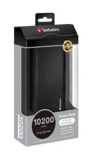 Verbatim 64529 Portable Usb Power Pack (10,200 Mah) Black Best Seller Discount