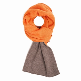Light Brown And Orange Two-Tone Cashmere Neck Warmer Grab the Deal Now