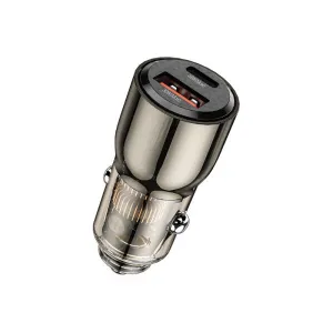 Wiwu Wi-Qc012 95W Pd Qc Kirsite Geek Fast Car Charger Usb Type C - Transparent Black Hot Discount Deal