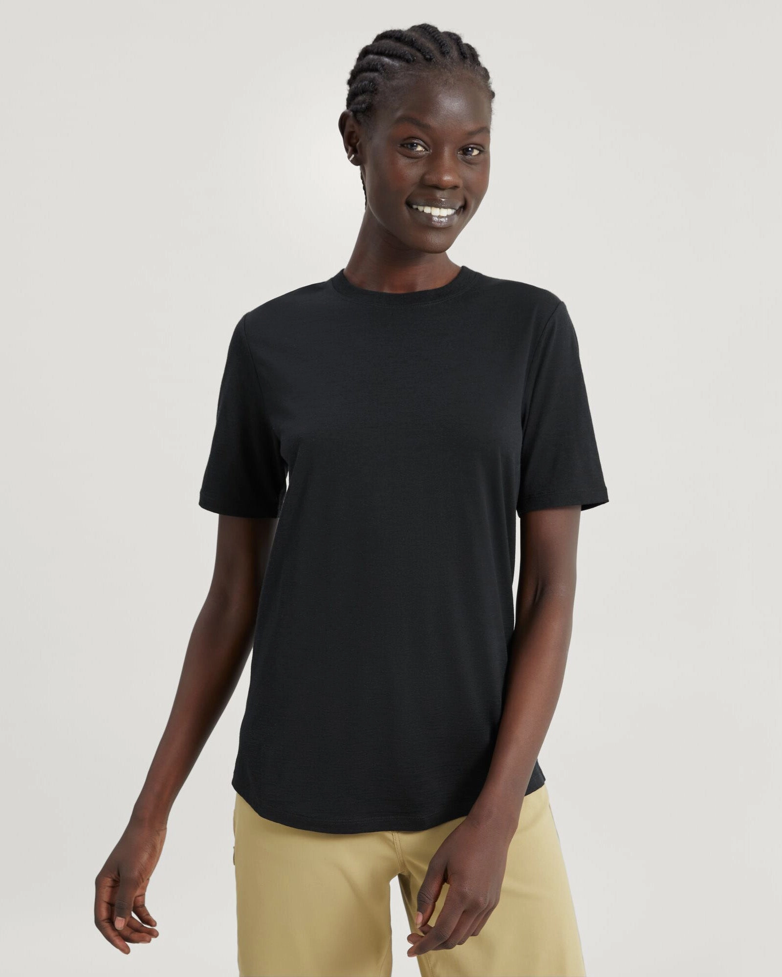Exclusive Savings Event Today Only Offer Women'S 100% Merino Short Sleeve Crew Top - Black