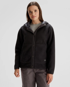 Steal Todays Offer Women'S Co-Z High Pile Hooded Jacket  - Black