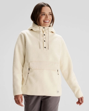 EndofWeek Deals Instant Savings Inside Women'S Co-Z High Pile Hooded Pullover  - Natural