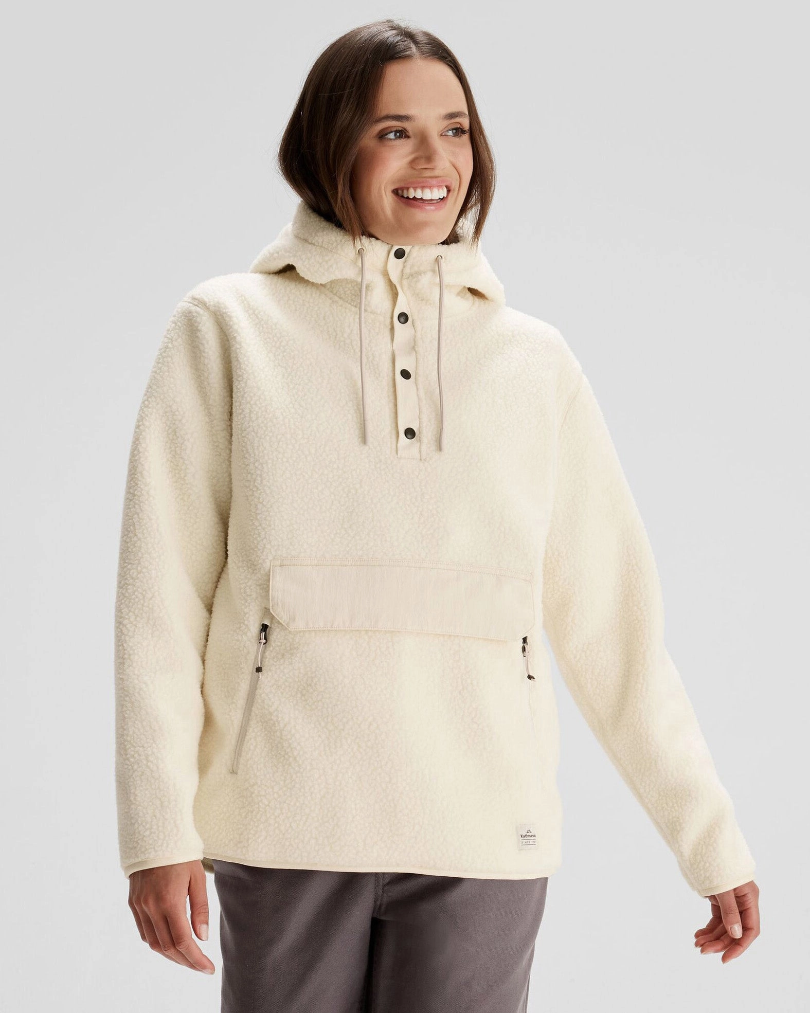 Women'S Co-Z High Pile Hooded Pullover  - Natural Save Today Only
