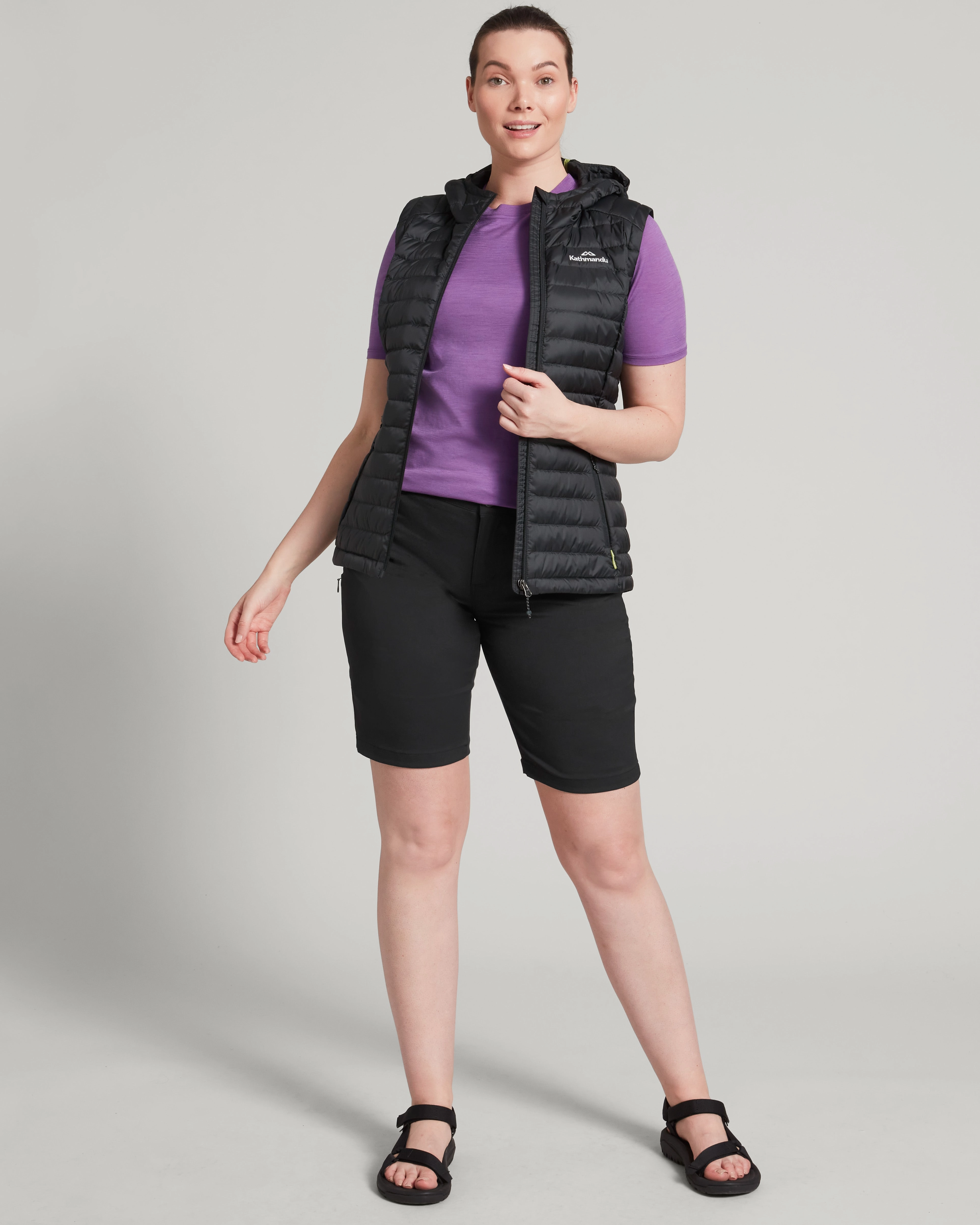 Women'S Heli Hooded Down Vest - Black Limited Time Offer