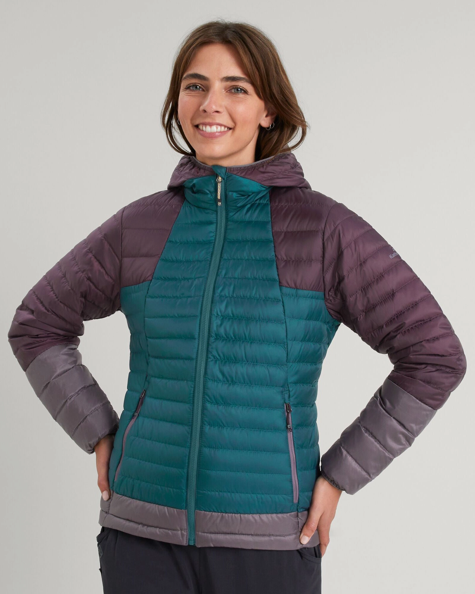Trending Savings Now Women'S Heli R Hooded Down Jacket - Deep Lagoon/Jam/Light Quartz