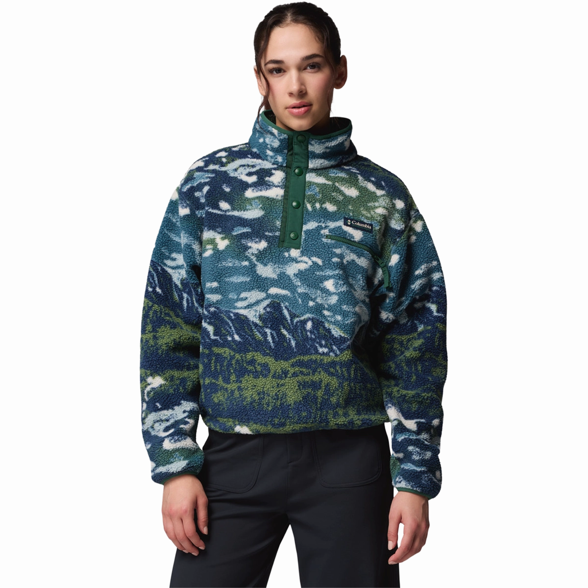 Women'S Helvetia Ii Printed Crop 1/2 Snap Pullover Grab It Before Gone