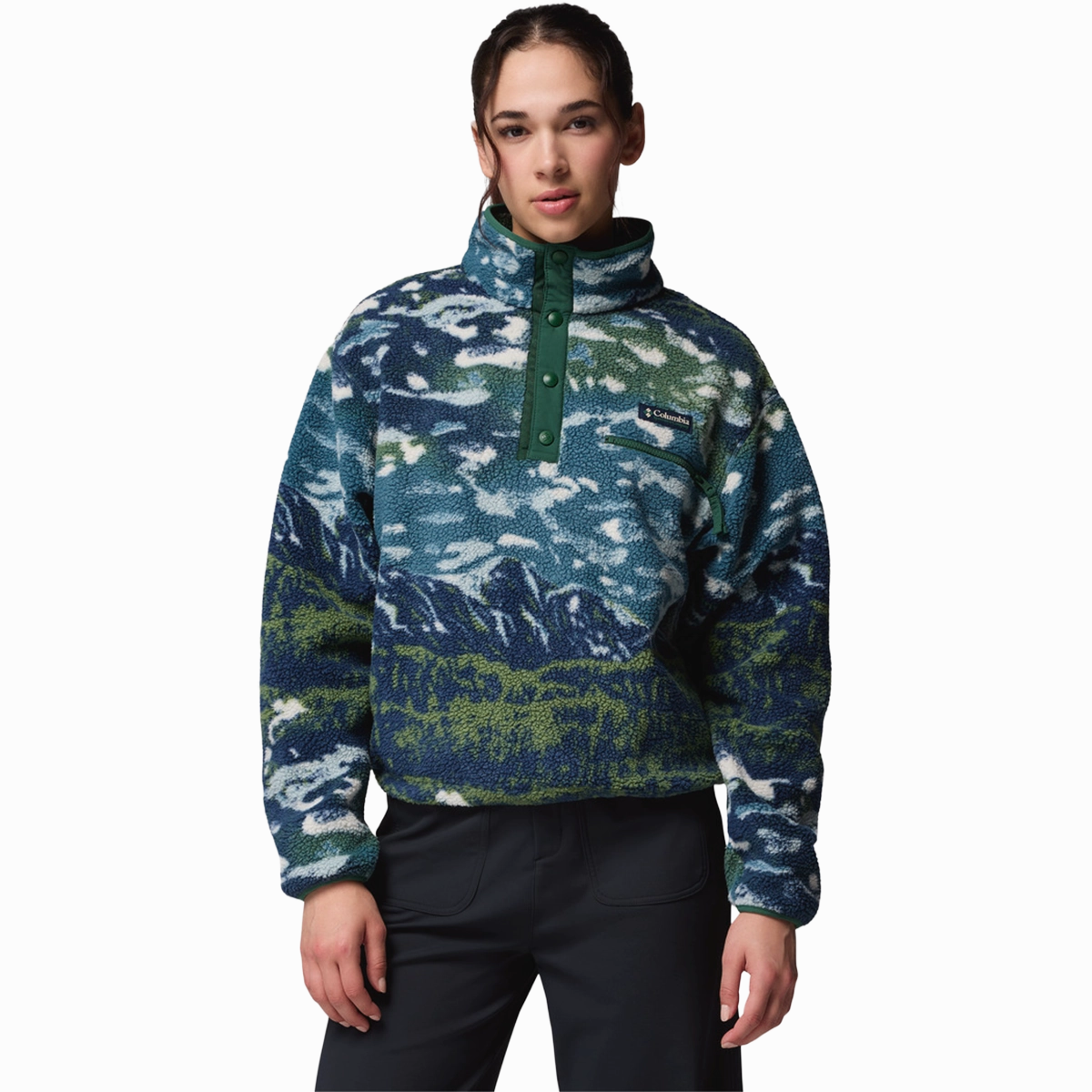 Online Exclusive Deal Women'S Helvetia Ii Printed Crop 1/2 Snap Pullover