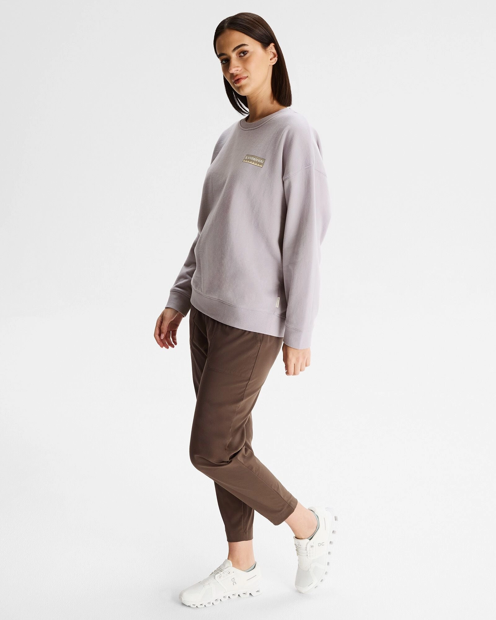 Women'S Heritage Logo Slouchy Lt Bb Crew Sweatshirt - Light Haze Trending Deals Today