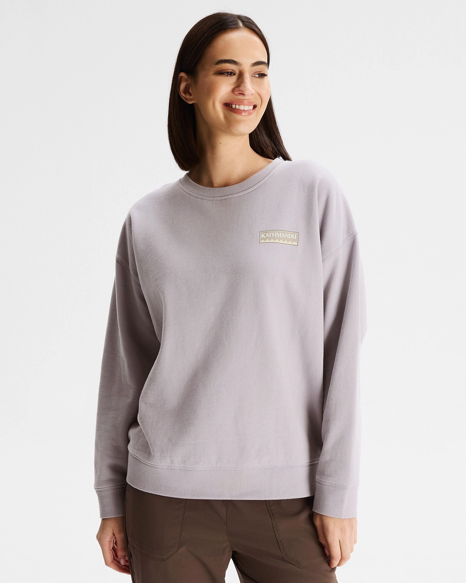 Instant Savings Inside Best Price Online Women'S Heritage Logo Slouchy Lt Bb Crew Sweatshirt - Light Haze