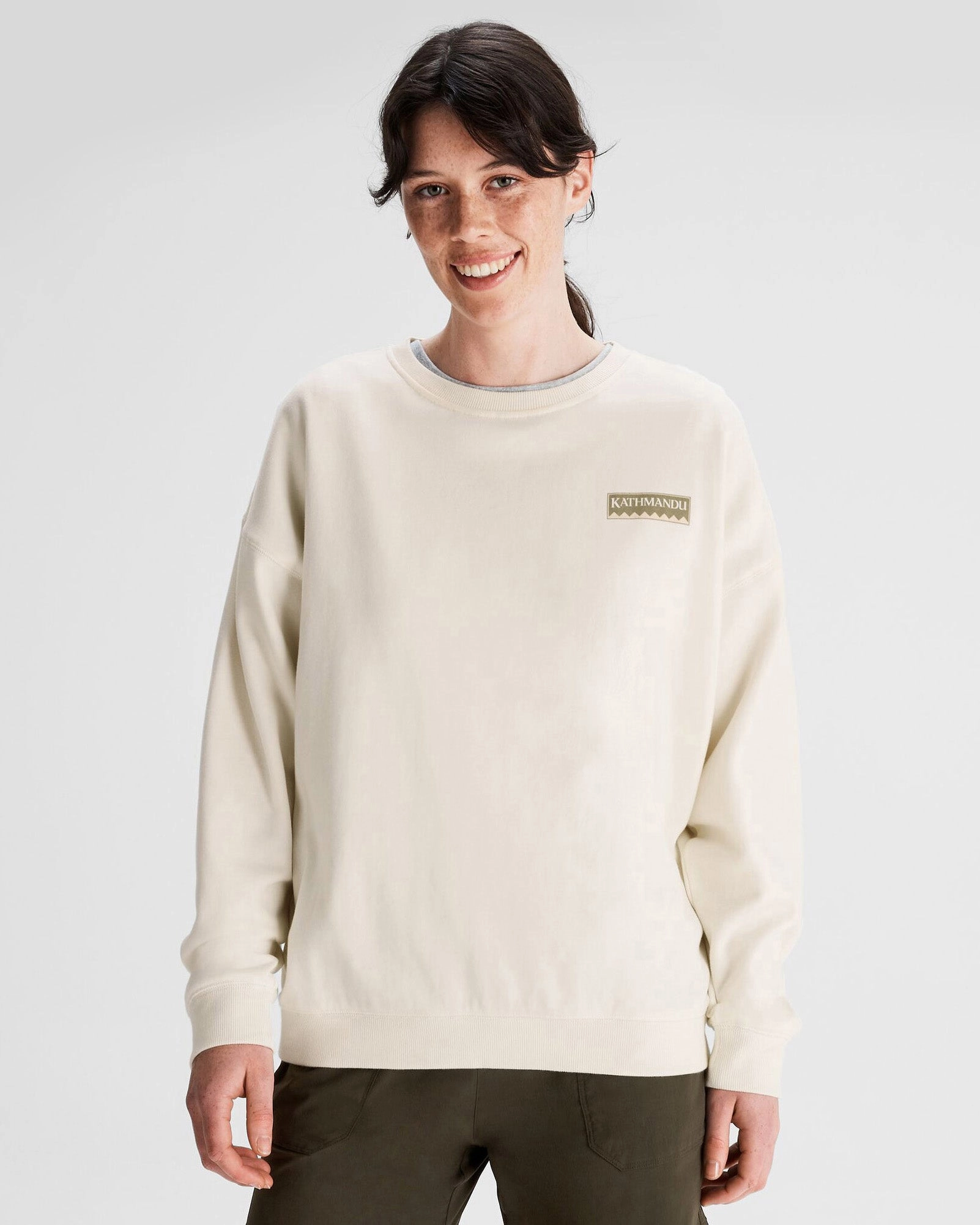 Women'S Heritage Logo Slouchy Lt Bb Crew Sweatshirt - Natural Daily Special Offer Trendy Picks Today