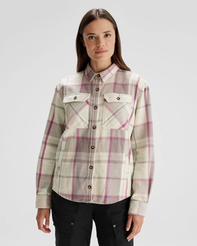 Women'S Huntly Long Sleeve Shirt - Cabin Plaid Shroom Big Savings Event