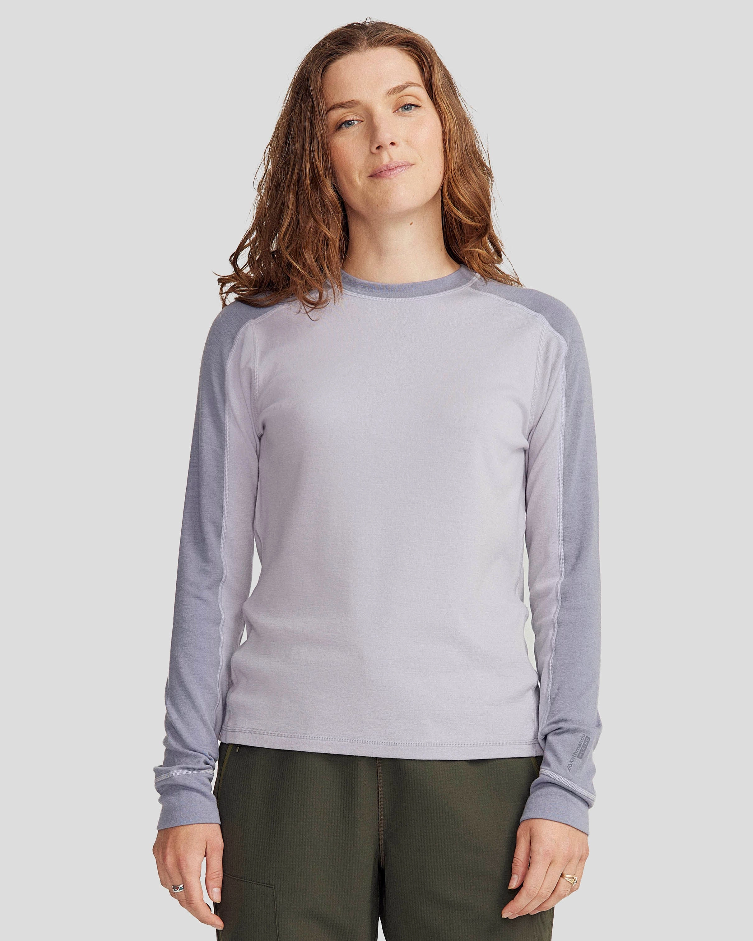 Flash Discount Today Women'S K-Merino 250 Long Sleeve Top  - Light Haze/Dark Haze