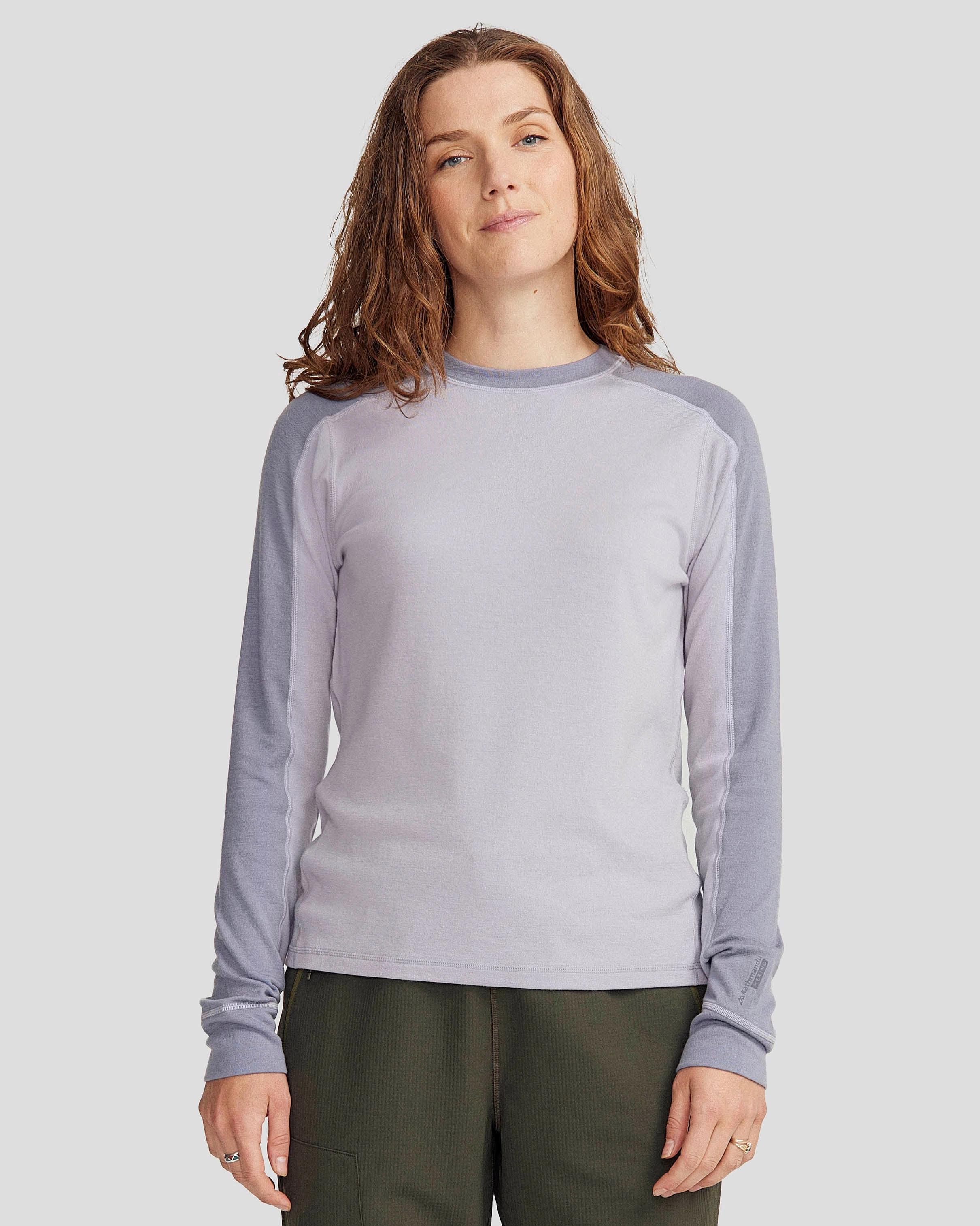 Todays Hot Pick Women'S K-Merino 250 Long Sleeve Top  - Light Haze/Dark Haze