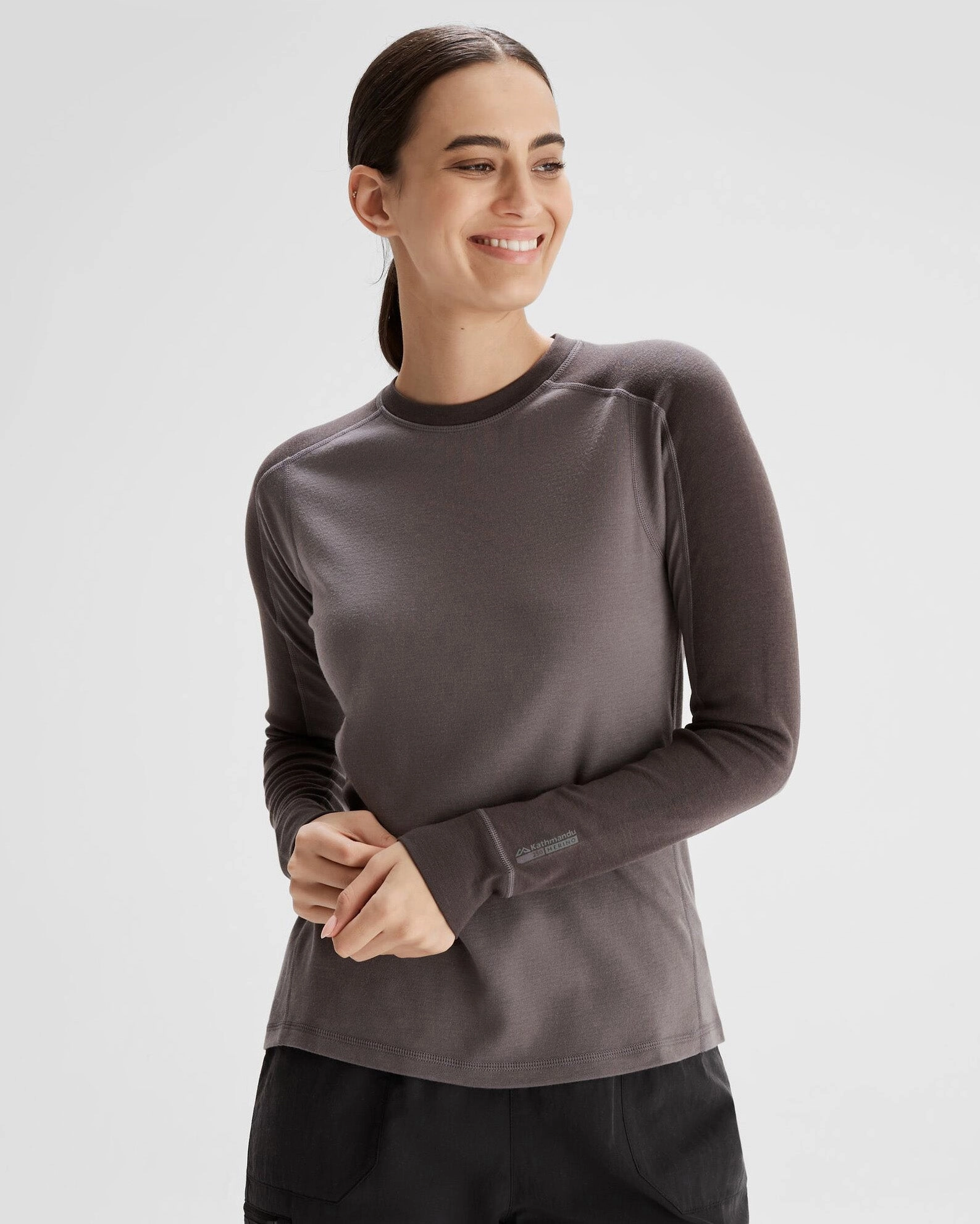 Grab Save Today Women'S K-Merino 250 Long Sleeve Top  - Light Quartz/Dark Quartz