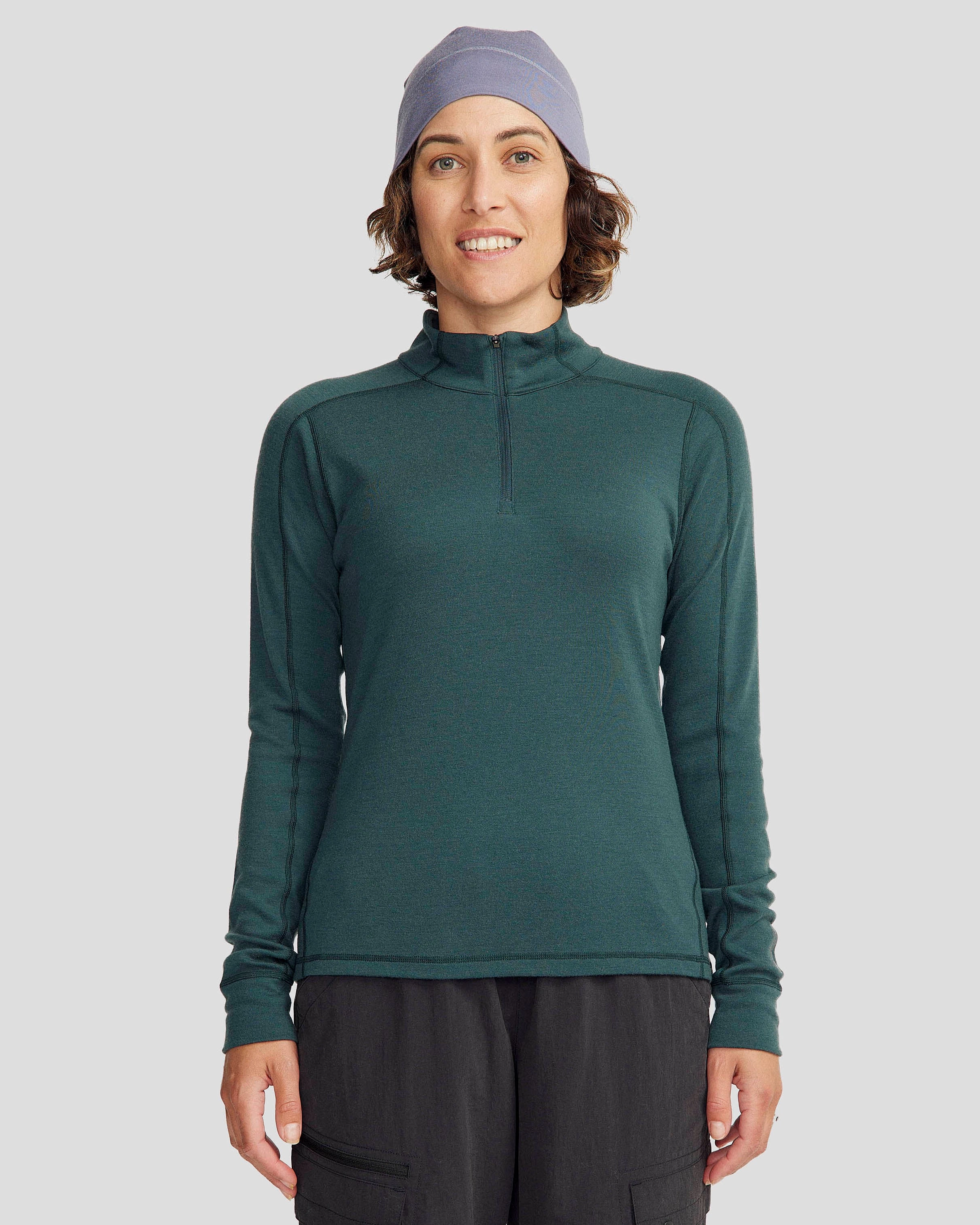 Women'S K-Merino 250 Quarter Zip Top  - Deep Forest Best Deal Today Shop Todays Picks