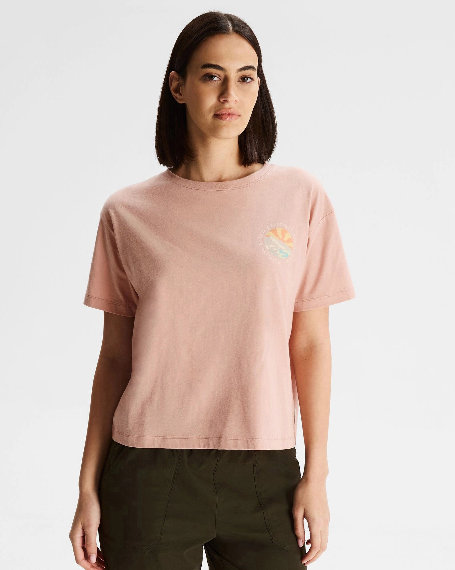 Clearance Sale Now Shop Grab Savings Women'S Kathmandu Logo Sunburst Organic Cotton T-Shirt - Mineral
