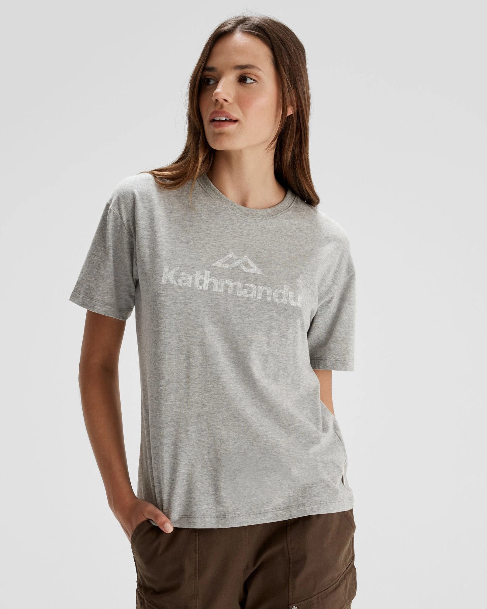 Women'S Logo Organic Cotton T-Shirt - Light Grey Marle Hot Savings Alert