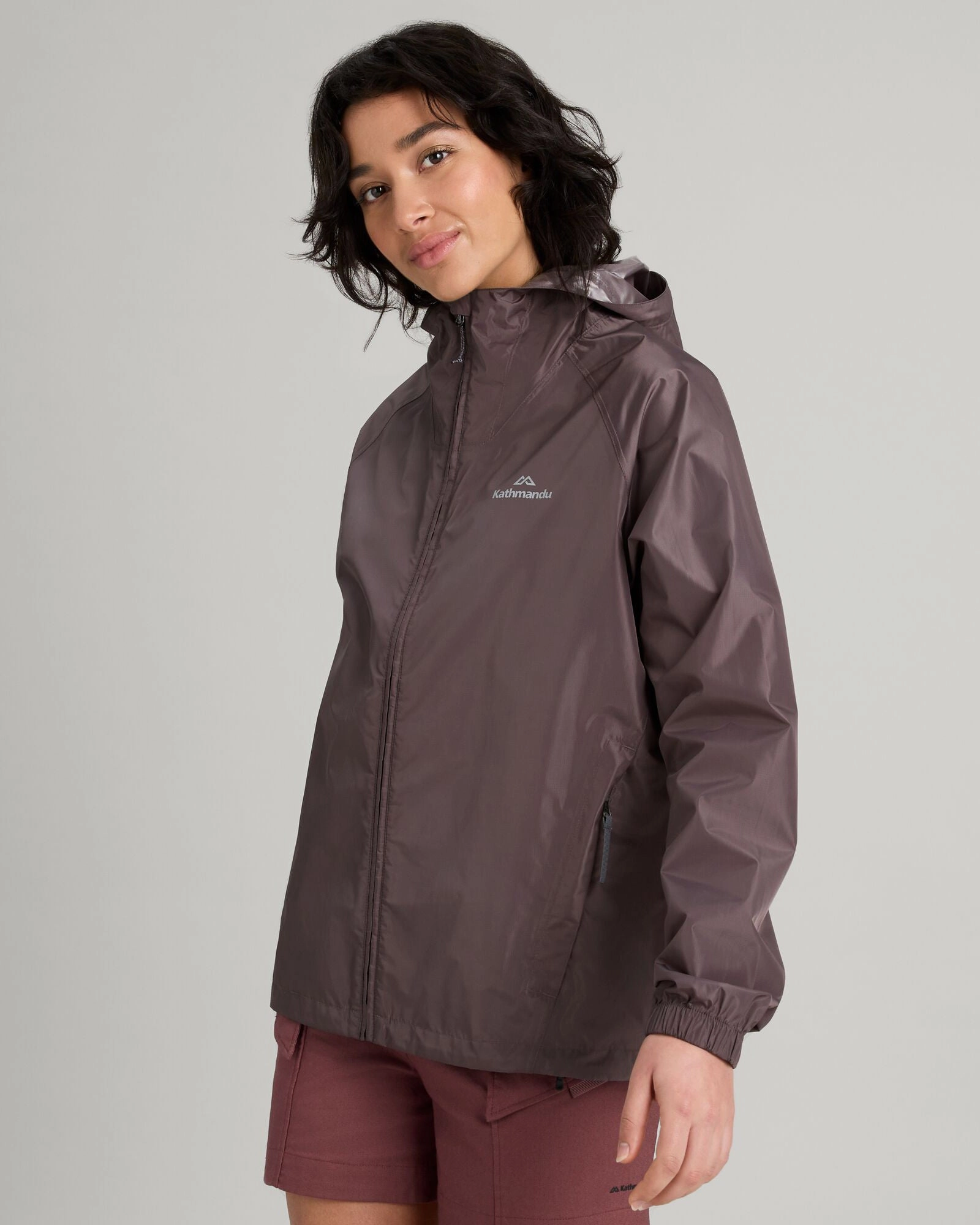 Grab It Before Gone Women'S Pocket-It 2-Layer Rain Jacket - Light Quartz