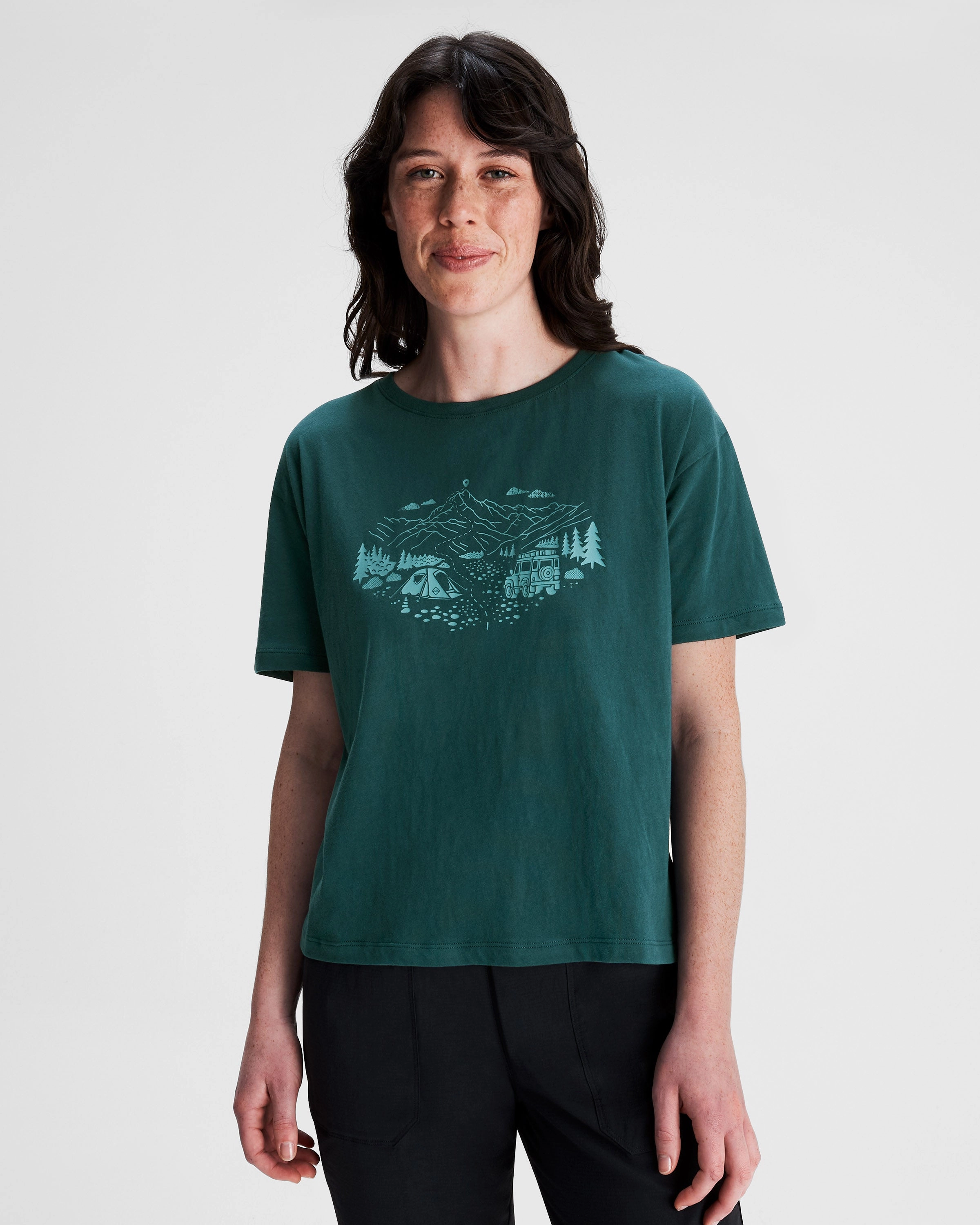 Women'S Ridgeline Organic Cotton T-Shirt - Deep Lagoon Today Only Special Special Steal Event