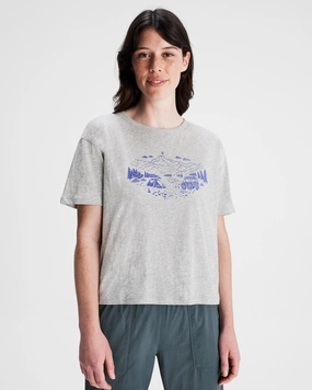 Hot Discount Deal Women'S Ridgeline Organic Cotton T-Shirt - Light Grey Marle