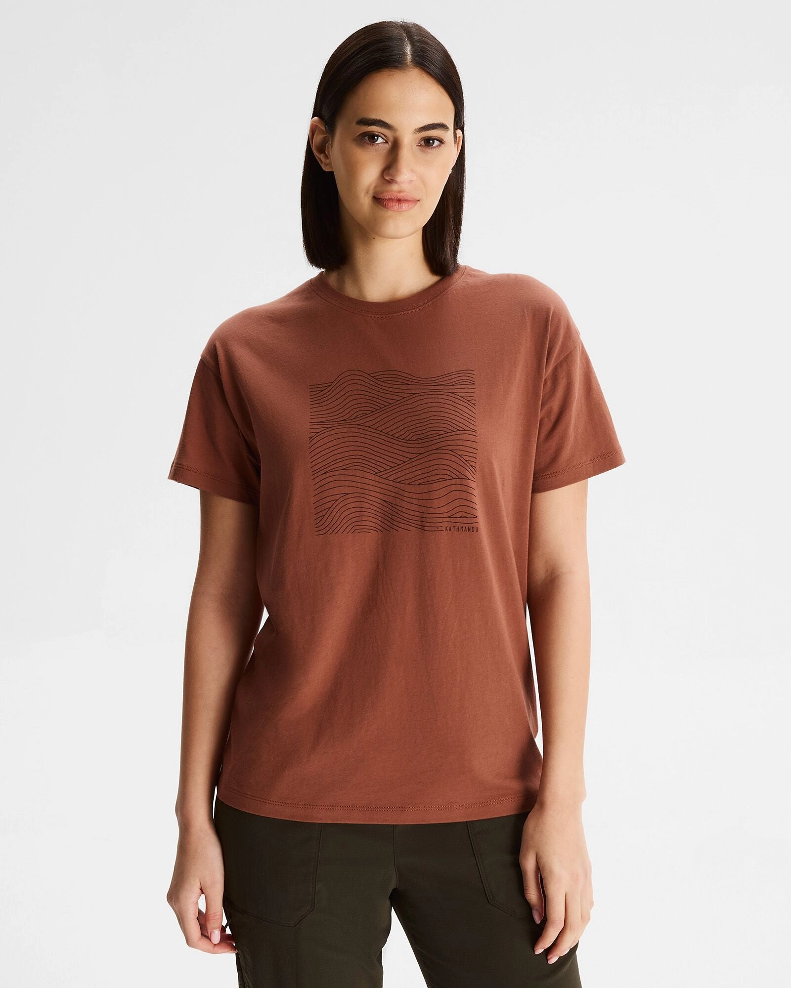 Hot Picks Today EndofWeek Deals Women'S Ripple Organic Cotton T-Shirt - Woodsy
