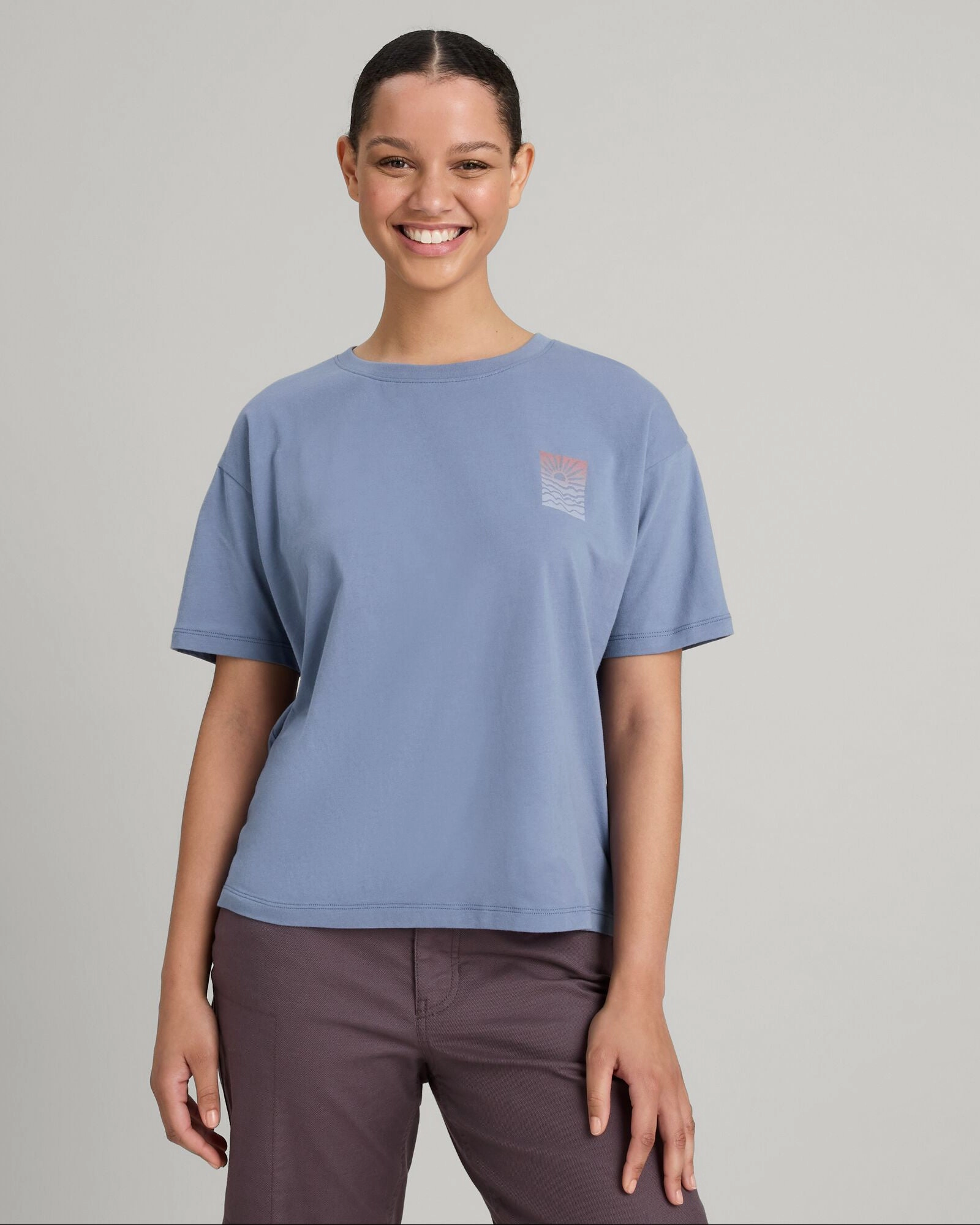 Women'S Sunrise Flower Organic Cotton T-Shirt - At Twilight Save More Online Daily Deal Frenzy
